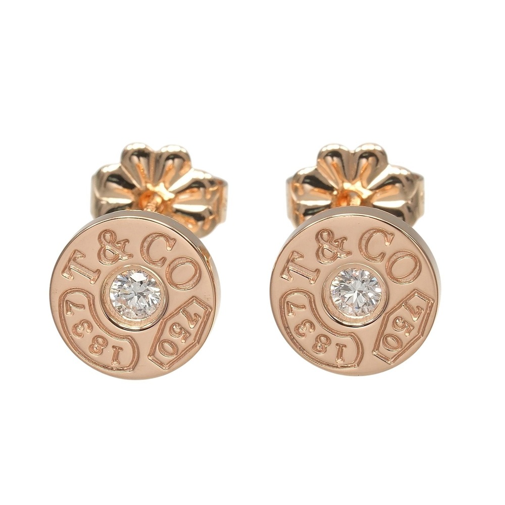 TIFFANY 18k Gold Diamond Earrings - Picture 1 of 11